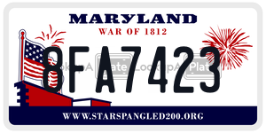 8FA7423  license plate in MD