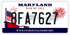 8FA7627  license plate in MD