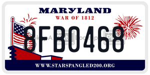 8FB0468 license plate in Maryland