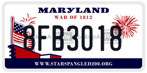 8FB3018 license plate in Maryland