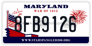 8FB9126 license plate in Maryland