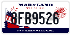 8FB9526 license plate in Maryland