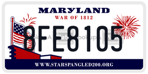 8FE8105 license plate in Maryland