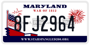 8FJ2964  license plate in MD