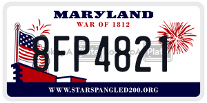 8FP4821 license plate in Maryland