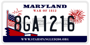 8GA1216  license plate in MD
