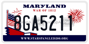 8GA5211  license plate in MD