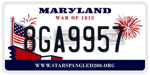 8GA9957 license plate in Maryland