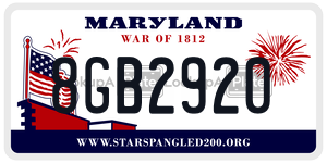 8GB2920 license plate in Maryland