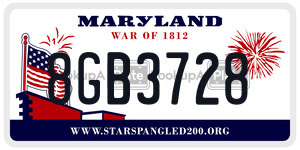 8GB3728 license plate in Maryland