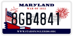8GB4841 license plate in Maryland