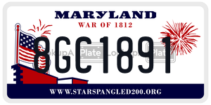 8GC1891 license plate in Maryland
