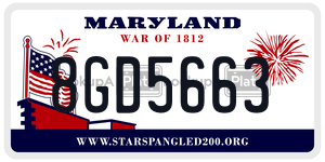 8GD5663  license plate in MD