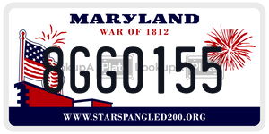 8GG0155  license plate in MD