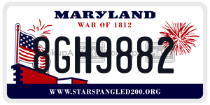 8GH9882 license plate in Maryland