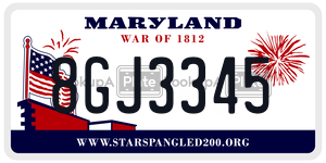 8GJ3345 license plate in Maryland