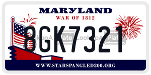 8GK7321  license plate in MD