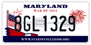 8GL1329 license plate in Maryland