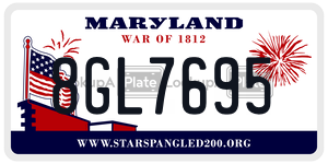 8GL7695  license plate in MD
