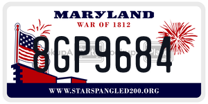 8GP9684  license plate in MD