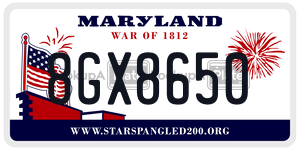 8GX8650  license plate in MD
