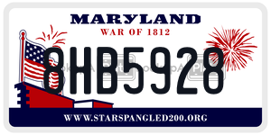 8HB5928  license plate in MD