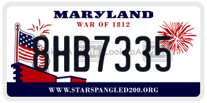 8HB7335  license plate in MD