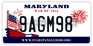 9AGM98 license plate in Maryland