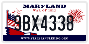 9BX4338 license plate in Maryland