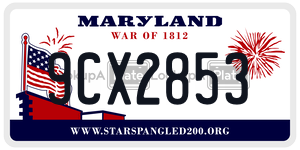 9CX2853  license plate in MD