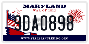9DA0898  license plate in MD