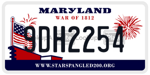 9DH2254 license plate in Maryland