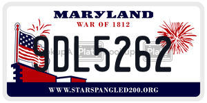 9DL5262 license plate in Maryland
