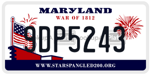 9DP5243 license plate in Maryland