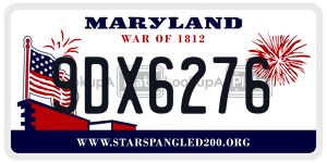 9DX6276 license plate in Maryland