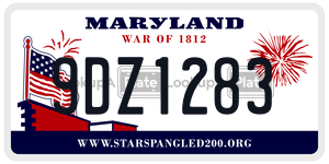 9DZ1283  license plate in MD