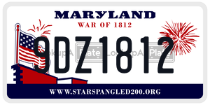 9DZ1812 license plate in Maryland
