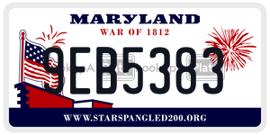 9EB5383 license plate in Maryland