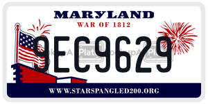 9EC9629 license plate in Maryland