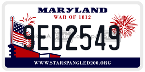 9ED2549 license plate in Maryland