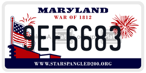 9EF6683  license plate in MD
