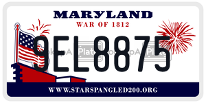 9EL8875 license plate in Maryland