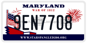 9EN7708 license plate in Maryland