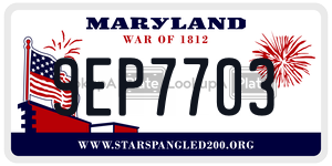 9EP7703  license plate in MD