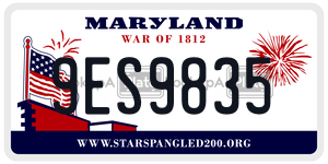 9ES9835 license plate in Maryland