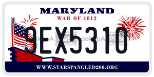 9EX5310 license plate in Maryland