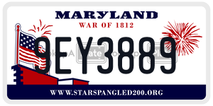 9EY3889  license plate in MD