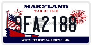 9FA2188 license plate in Maryland