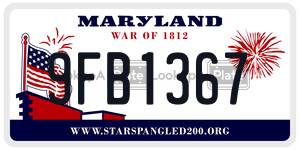 9FB1367 license plate in Maryland