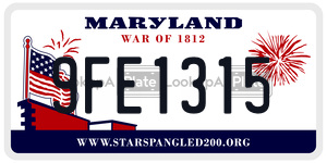 9FE1315 license plate in Maryland